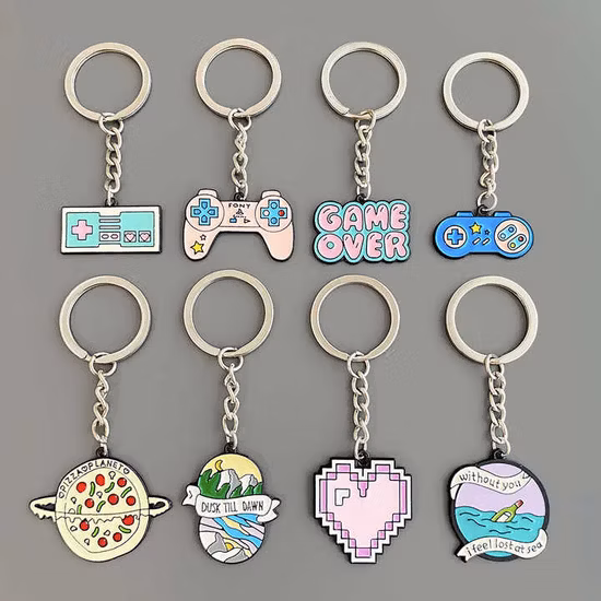 Wholesale Custom Logo Promotion Blank Car Brand Turbo Logo 3D Soft Hard Enamel Metal Steel Sports Anime Cartoon Gift Key Chain Ring Holder Designer Keychain